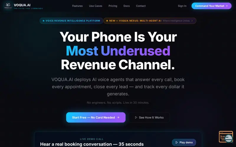 Screenshot of Voqua AI