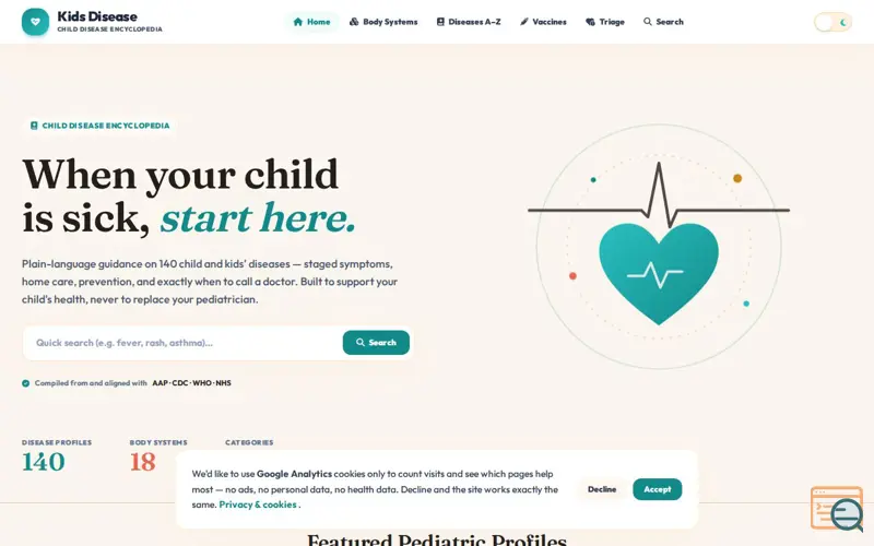 Screenshot of Kids Disease