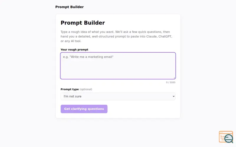 Screenshot of Promptme