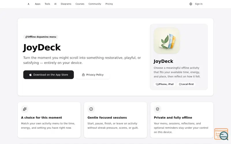 Screenshot of JoyDeck