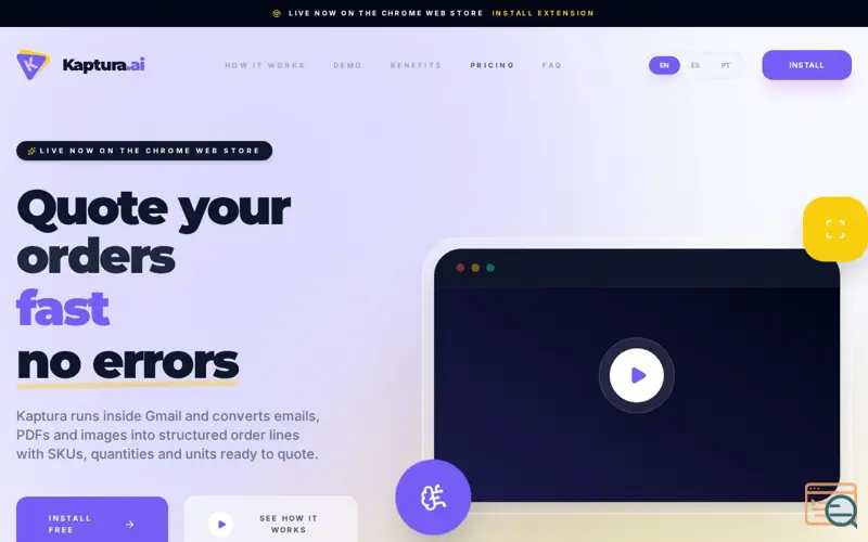 Screenshot of Kaptura.ai