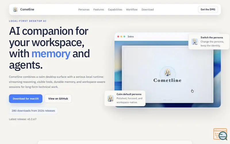 Screenshot of Cometline