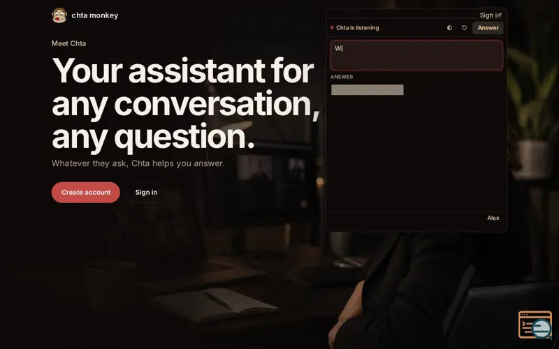 Screenshot of Chta, a launch using Krystal Email