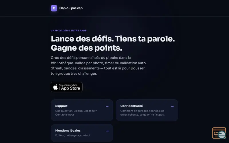 Screenshot of Cap ou pas cap
