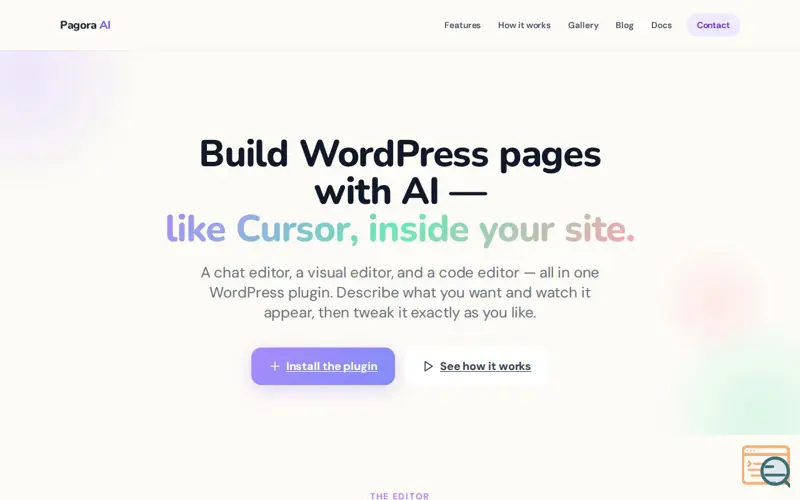 Screenshot of Pagora AI - Wordpress plugin