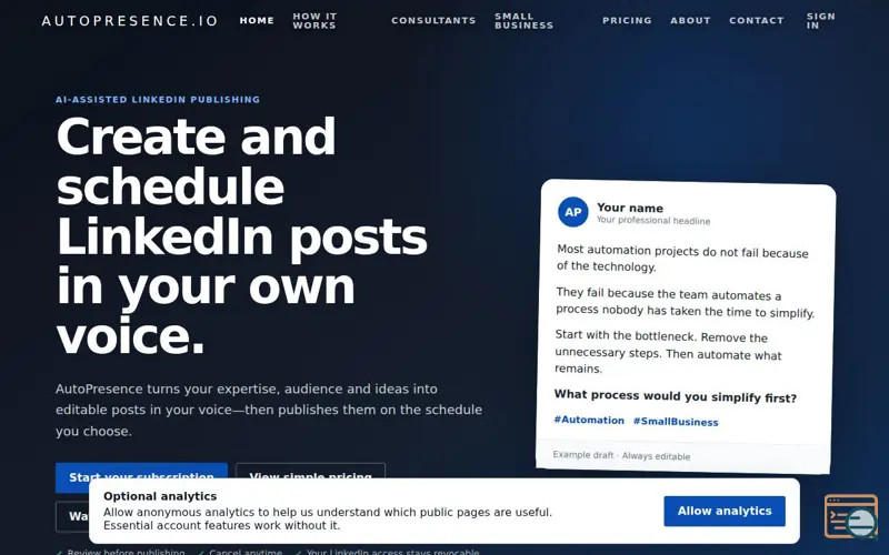 Screenshot of AutoPresence