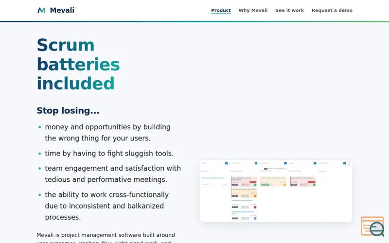 Screenshot of Mevali, a launch using NameBright Email