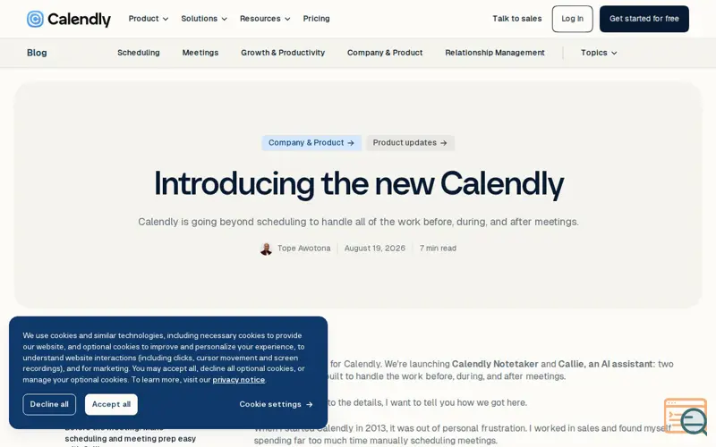 Screenshot of The New Calendly