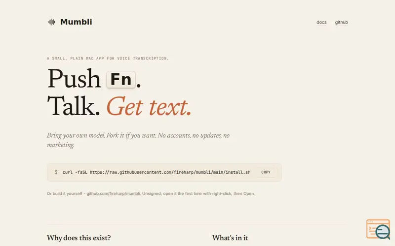 Screenshot of Mumbli
