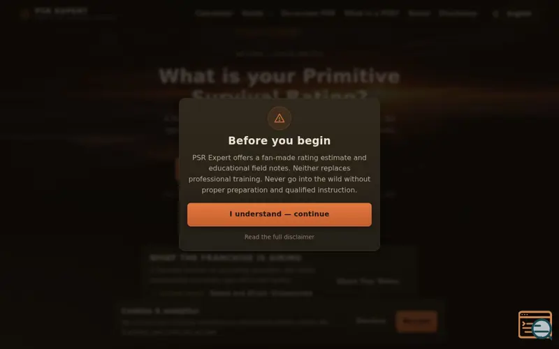 Screenshot of FREE - Primitive Survival Fan site 