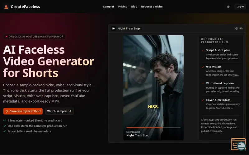 Screenshot of CreateFaceless