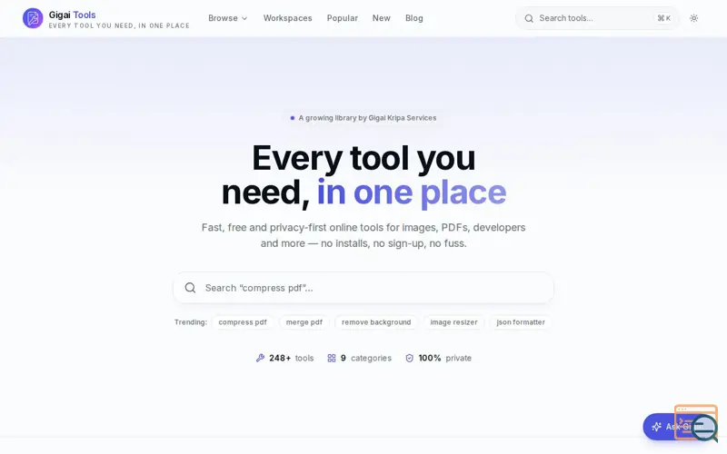Screenshot of Gigai Tools