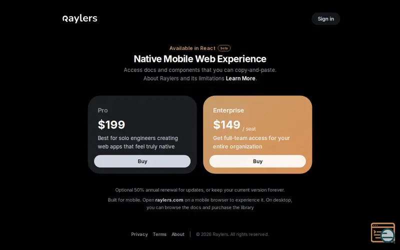 Screenshot of Raylers