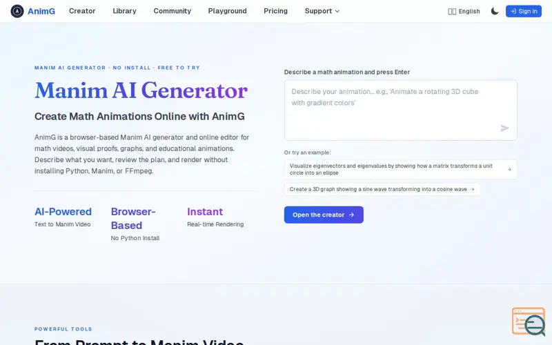 Screenshot of AnimG