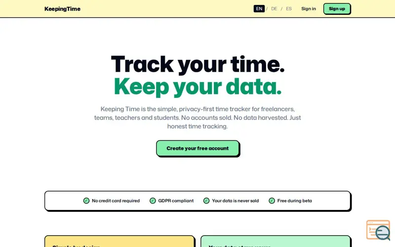 Screenshot of Keeping Time