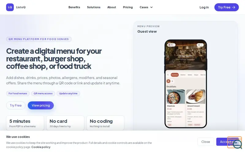 Screenshot of ListoQ