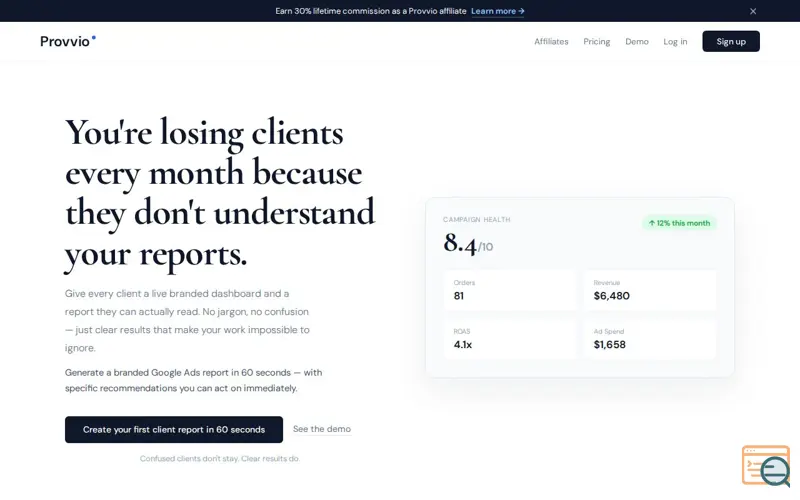 Screenshot of Provvio 