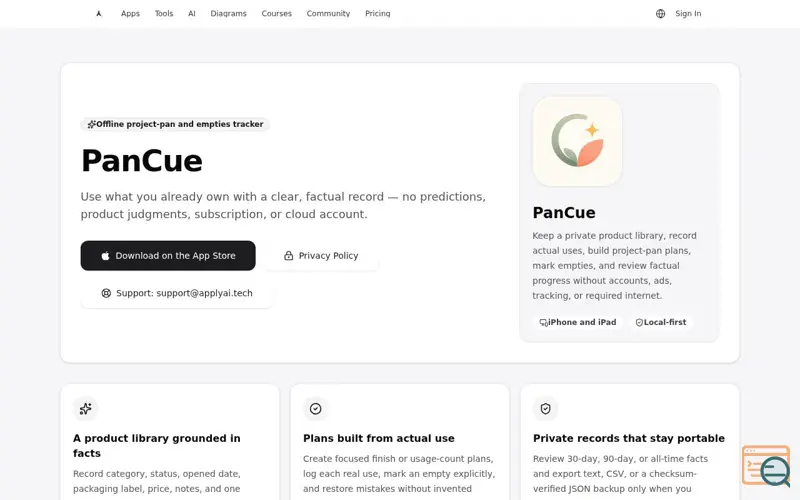 Screenshot of PanCue