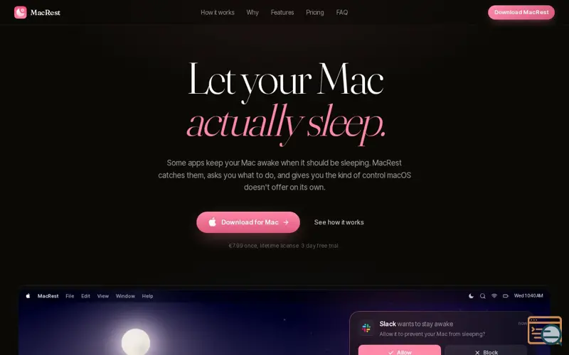 Screenshot of MacRest
