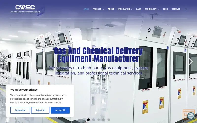 Screenshot of Gas And Chemical Delivery System