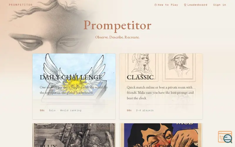 Screenshot of Prompetitor