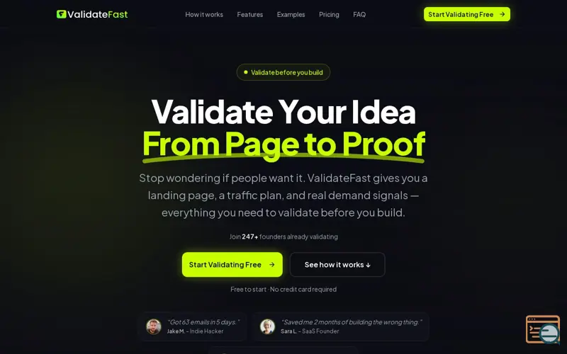 Screenshot of ValidateFast