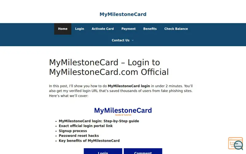 Screenshot of MyMilestoneCard
