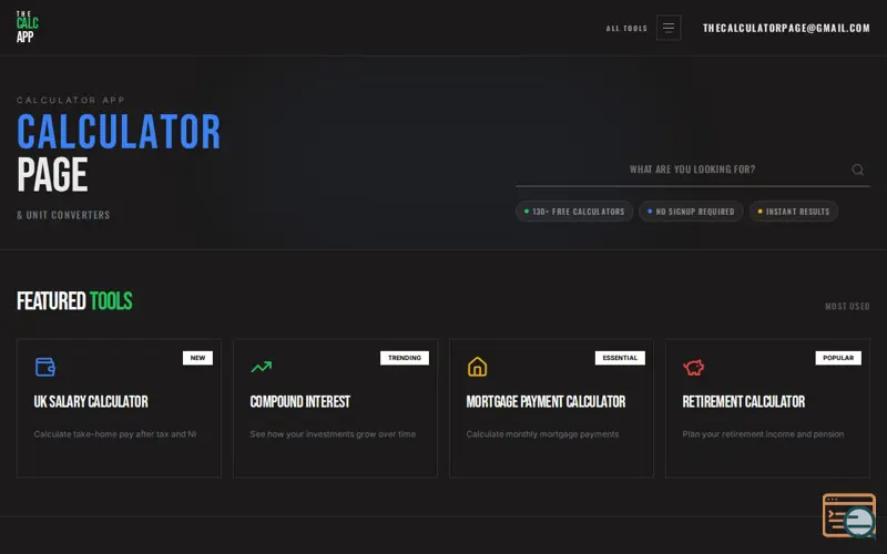 Screenshot of The Calculator App