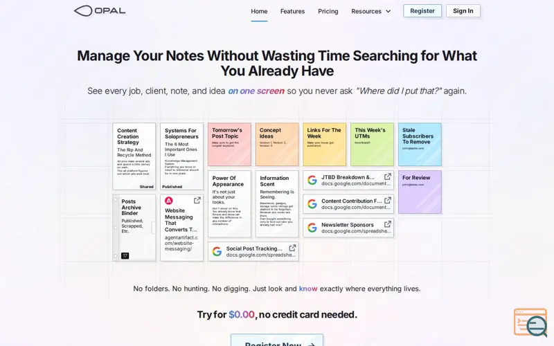 Screenshot of Opal