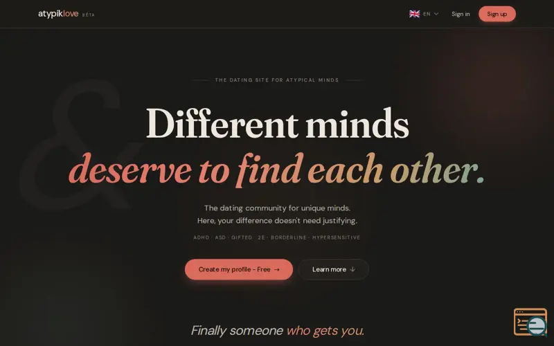 Screenshot of Atypiklove