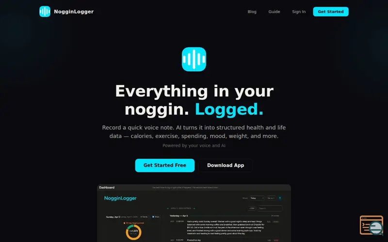 Screenshot of NogginLogger