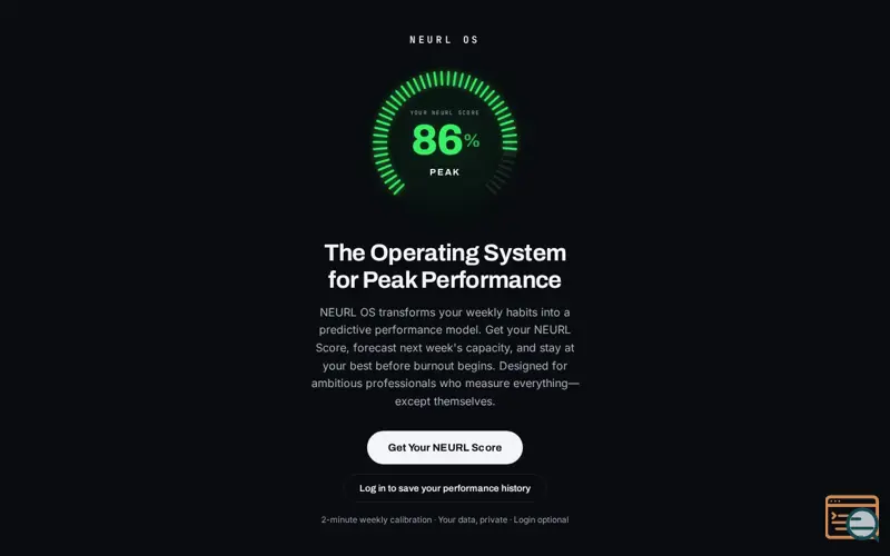 Screenshot of NEURL-OS — The Operating System for Peak Performance