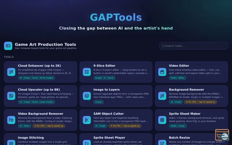 Screenshot of GAPTools