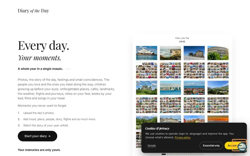 Screenshot of Diary of the Day