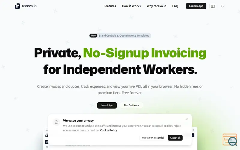 Screenshot of recevo.io