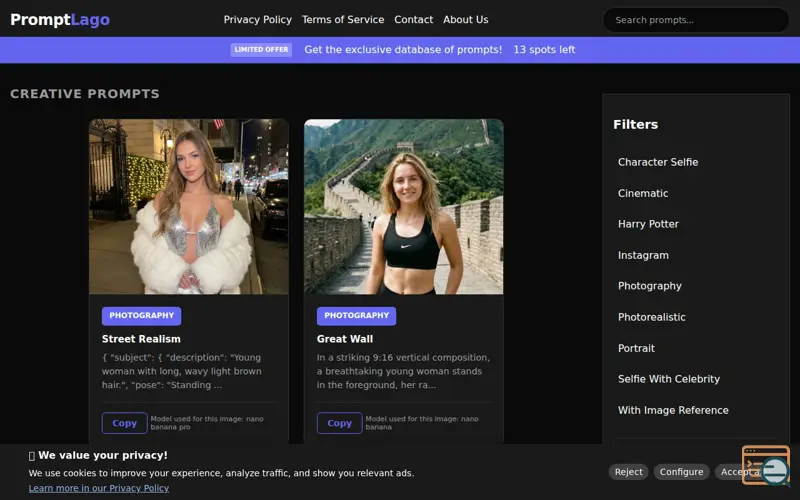 Screenshot of PromptLago