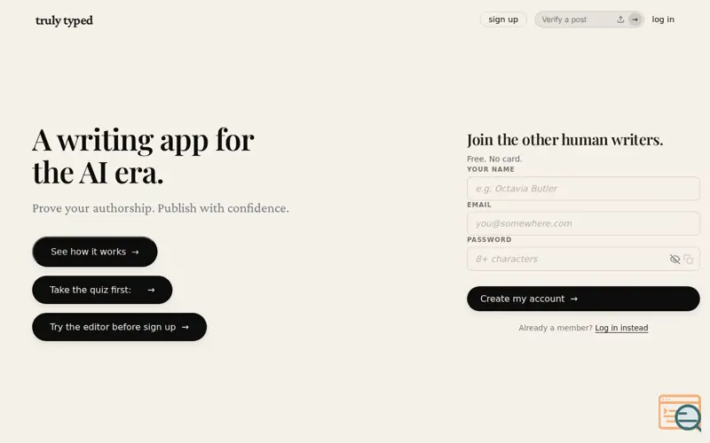 Screenshot of Truly Typed