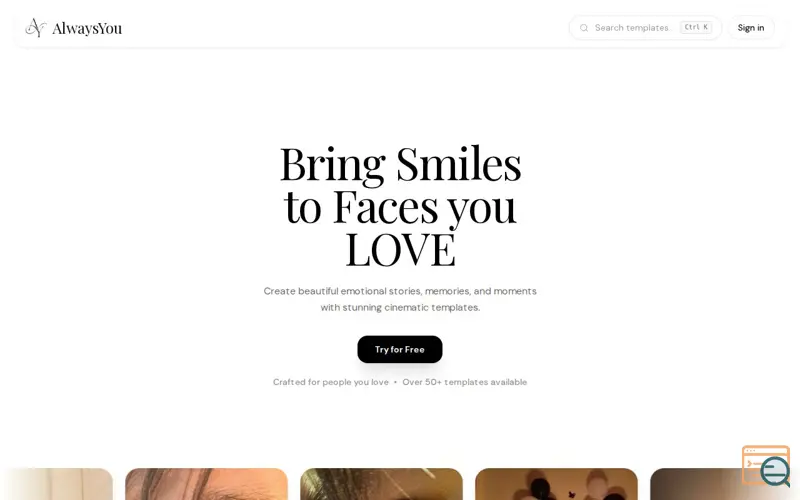 Screenshot of AlwaysYou — Personalised Gift Sites Made in India