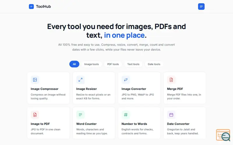 Screenshot of ToolHub