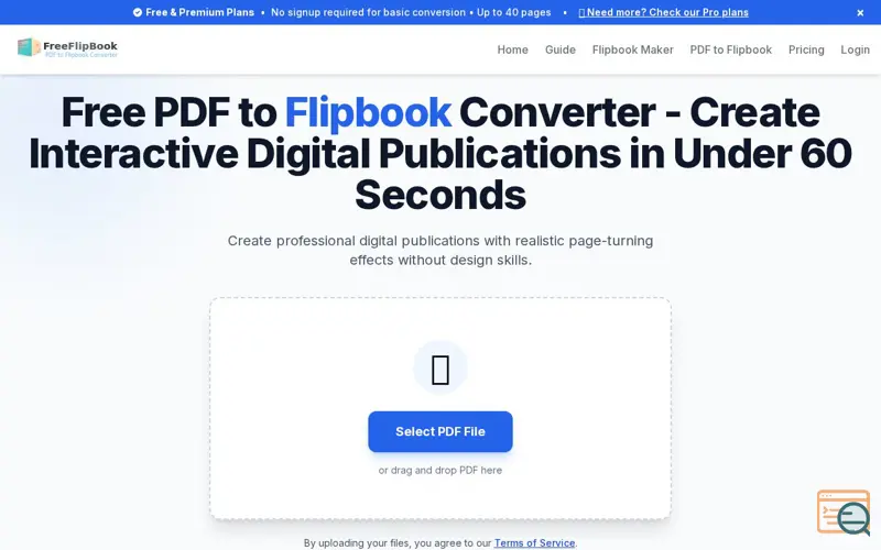 Screenshot of FreeFlipbook