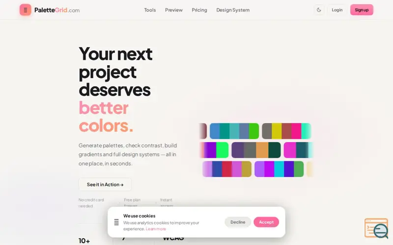 Screenshot of Palette Grid