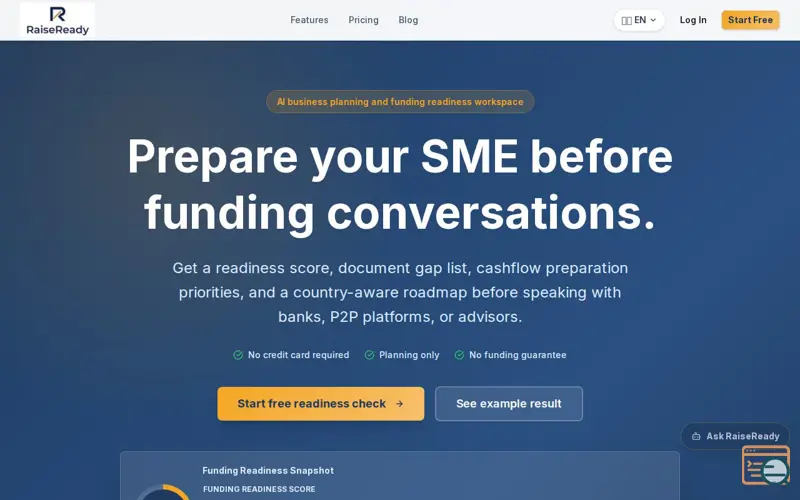 Screenshot of RaiseReady