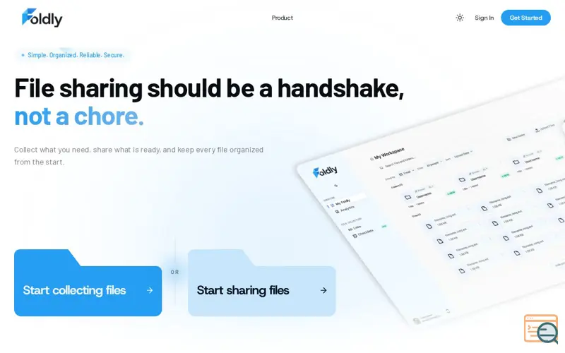 Screenshot of Foldly
