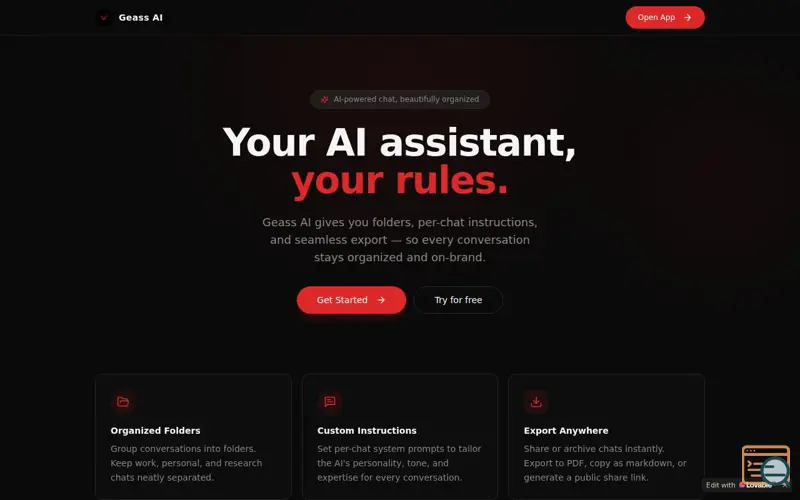 Screenshot of Geass AI
