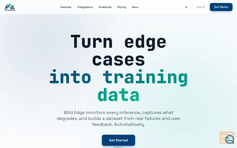 Screenshot of WildEdge.dev