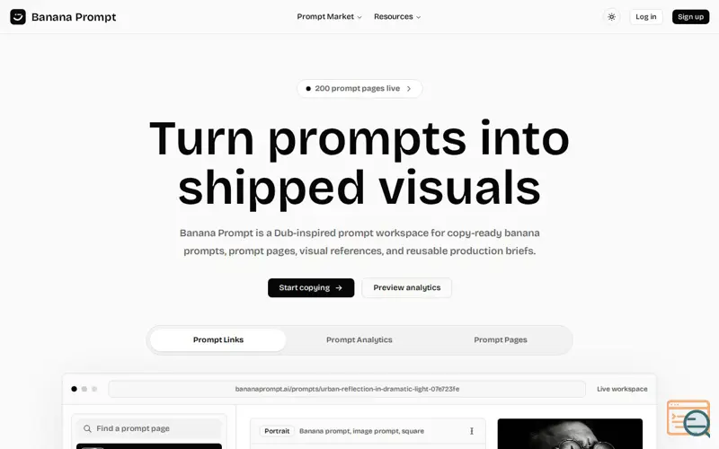 Screenshot of Banana Prompt