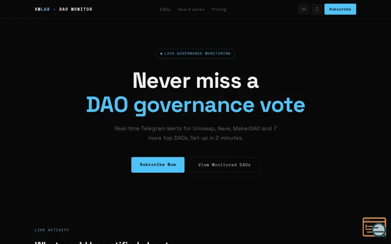 Screenshot of XMLAB DAO Monitor