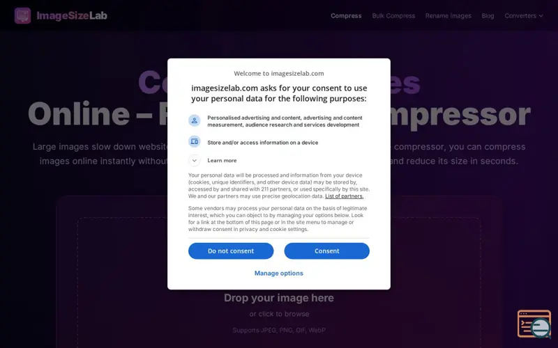 Screenshot of ImageSizeLab
