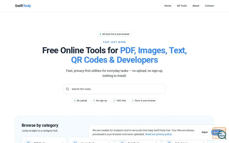 Screenshot of SwiftTooly