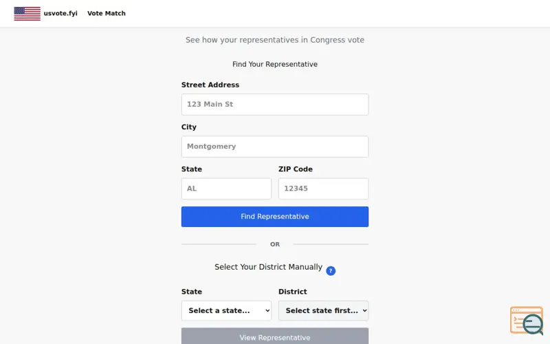 Screenshot of Usvote
